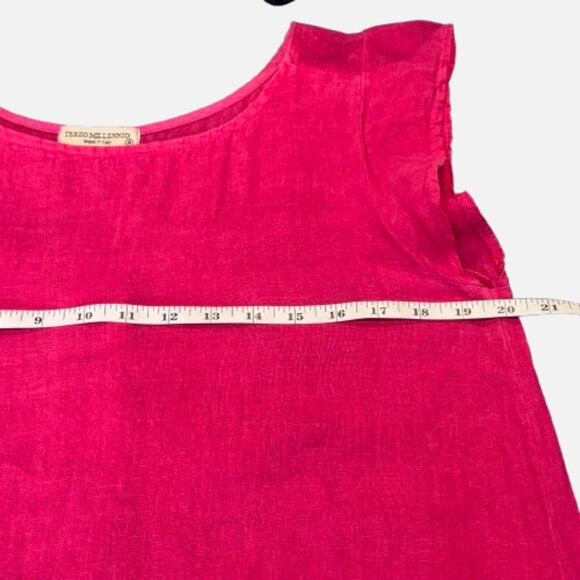 Terzo Millennio Linen Pink Crocheted Lace Trim Made In Italy Blouse (Size M) - Picture 9 of 14